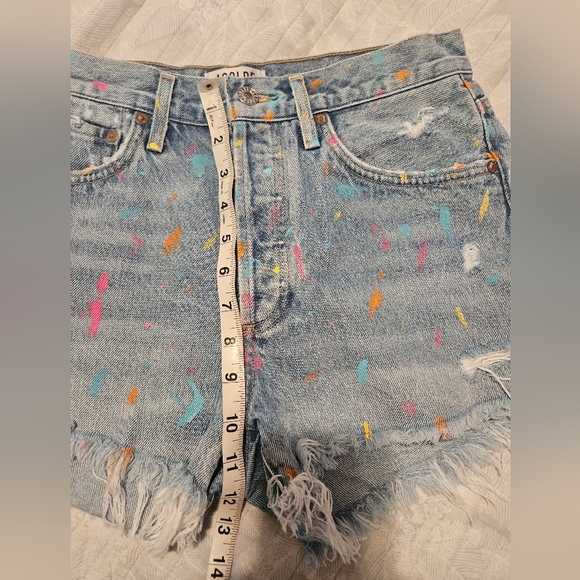 💜AGOLDE  Los Angeles Premuim Shorts Size 26 Cut Off Distressed Light Wash 🩷 - Picture 3 of 6
